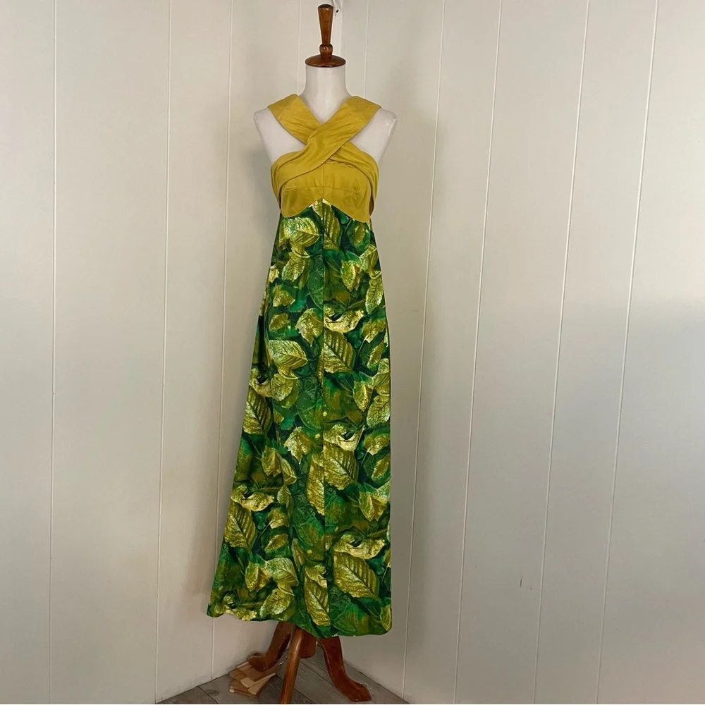 Vintage Floral Dress Women’s S Halter‎ Sleeveless Maxi Colorful Boho Hippie - Picture 8 of 8